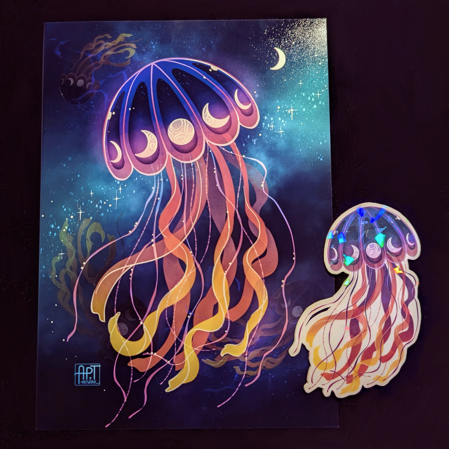 Moon Jellyfish Print