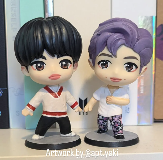 Hand-painted BTS figurines - Run 116 RM and Jin