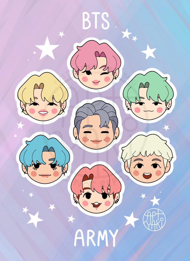 Pastel Bangtan Sticker Sheet