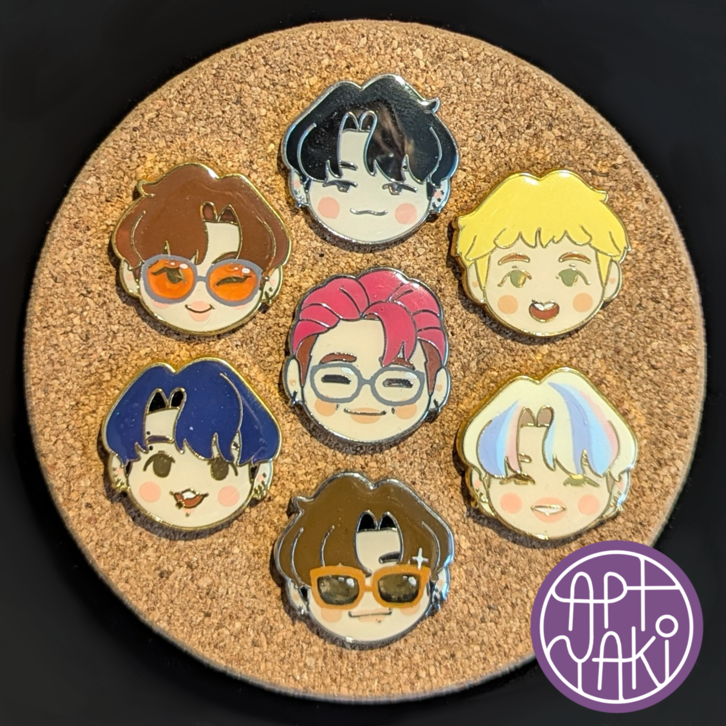 Hand-painted BTS Pin Sets – aptyaki Hand-painted BTS Pin Sets – aptyaki