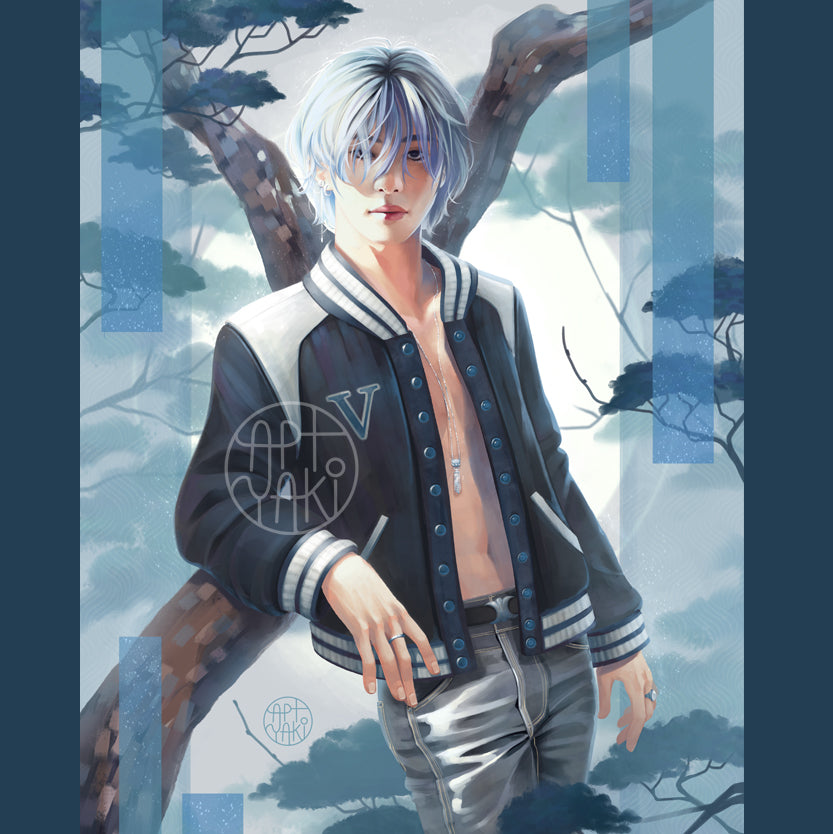 Blue Taehyung art print