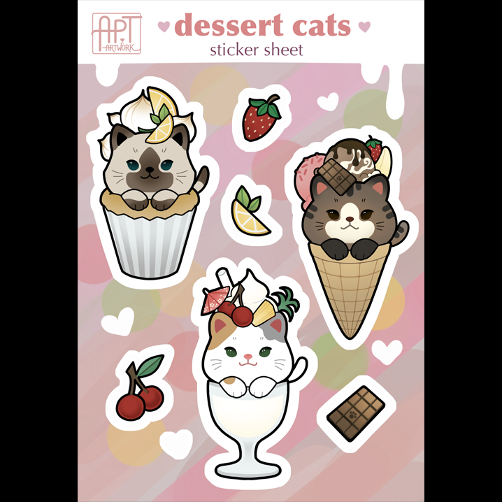 Dessert Cats Sticker Sheet