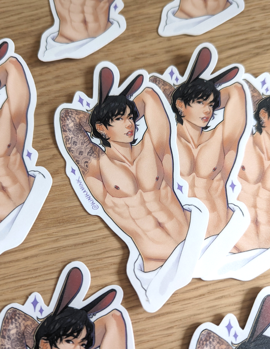 Muscle Bunny Sticker