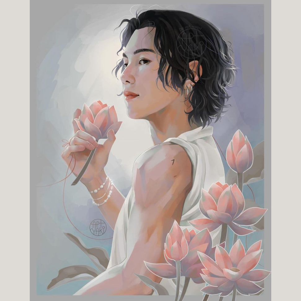 Lotus Yoongi Art Print