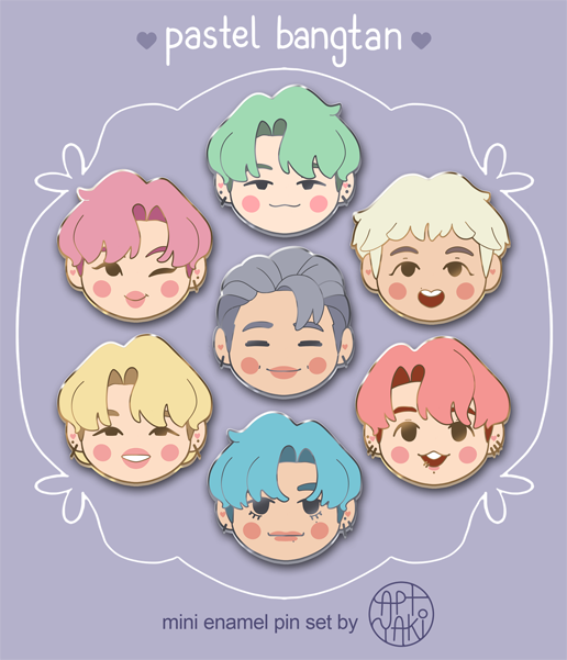 [PREORDER] Pastel Bangtan Enamel Pins