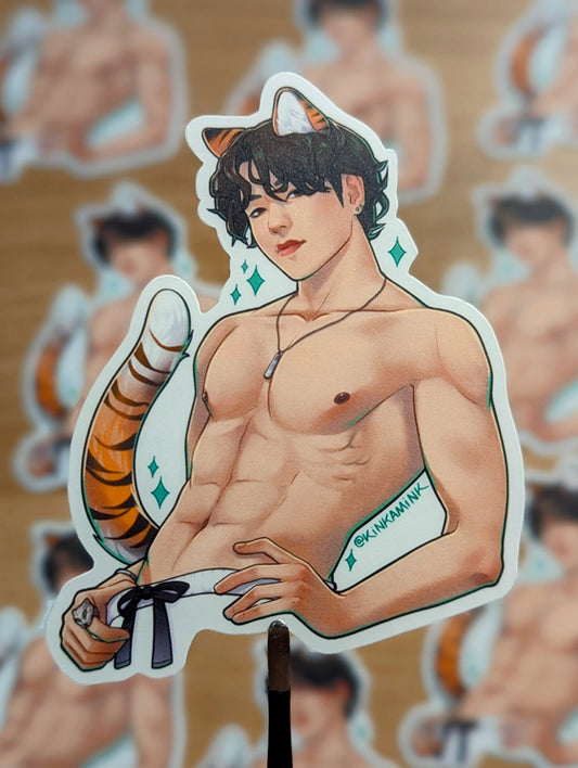 Muscle Tiger Sticker
