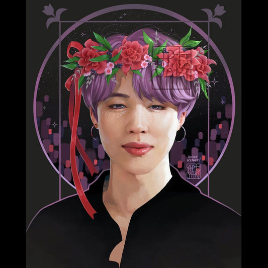 Flower Crown Jimin art print